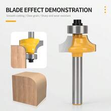 6.35mmShank Corner Rounding Over Router Bit With Bearing Wood Milling Cutter Tungsten Carbide For Woodworking Tool - Yellow - View 6