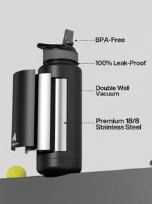 40 oz Insulated Tumbler with Straw – Stainless Steel Water Bottle, Leak-Proof Double Wall Coffee Cup, Keeps Cold for 24H, Fits Car Cup Holder, Reusable Travel Mug for Sports, Gym, School, and Travel - 黑色 - 查看 7