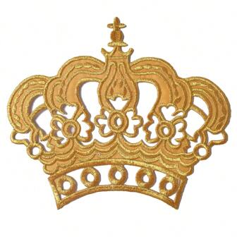 1 pieza Aplique bordado de corona hueca dorada/plateada, accesorio de ropa DIY