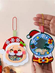 1pc Non-Woven Fabric Handmade Rattle Toy, Felt Hanging Decor, Creative Educational DIY Craft Kit For Kids, Children's Small Gift, Handmade DIY Material Pack, Kids Intelligent Toy, Christmas Decoration Handmade DIY Kit, Keychain, Kindergarten Christmas Gift