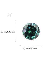 1 pieza de piedra suelta sintética de moissanita redonda de 5.0-8.0 mm y 0.5-2 ct de color azul-verde/verde amarillento, aplicable para monturas de joyería, uñas, anillos DIY, cadenas, aretes y accesorios