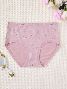 5 Peças Calcinhas de Cintura Alta Estampadas, Elegantes e Confortáveis, Plus Size