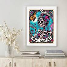Skull Woman Diamond Art Kit For Adult Beginners, 5D DIY Full Round/Square Rhinestone Gem Art Crafts Painting For Home Wall Decoration 30x40cm/11.81x15.75inch - Square Drill - 查看 6