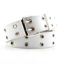 1pc Punk Style Eye Decor Waist Belt, Unisex Hip Hop PU Leather Belt Fall, Autumn, Halloween - White - View 10