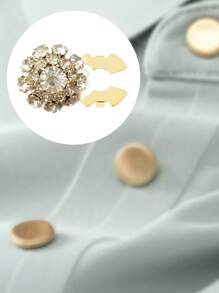 2 piezas de cubiertas de botones con rhinestones, gemelos para mujeres, cubiertas de botones desmontables con clip de cristal para mangas de blusas de mujer, cubiertas de botones brillantes decorativos para ropa