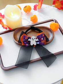 1pc Pet Accessory Dog Cat Small Dog Puppy Happy Puppy Teddy Bichon Pomeranian Cute Casual Fashion Accessory Halloween Gauze Collar - Ghost - Multicolor - View 5
