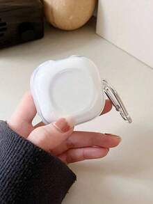 1pc Transparent Earphone Case With Silver Hook, Fits Various Brands - White - View 5