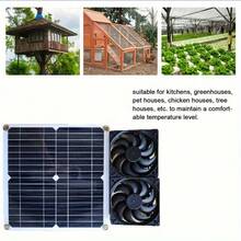 1 Pc 20W Solar Fan Kit - Dual Cooling Fans For DIY Ventilation, Adjustable Mounting Brackets Solar Panel For Chicken Coops/Greenhouses/Sheds - 20W雙風扇 - 查看 2