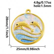 1pc/2pcs Luxury Delicate 304 Stainless Steel Electroplated Pendant Charms, Suitable For DIY Jewelry, Jewelry Making, Crafts - Ocean Life, Cherry, Flower Designs - Color - View 71