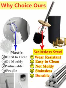 1pc Plastic Toilet Cleaning Brush, Modern Two Tone Toilet Brush For Bathroom Bathroom Decor Fall Decor