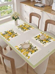 1 pièce/4 pièces/6 pièces/48 pièces Sets de table style nordique à motif citron, résistants à la chaleur, dessous de plats pour tasses à café et bols, lavables, fournitures de décoration pour fête, cottage, hôtel et maison