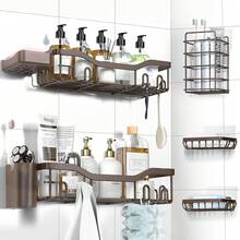Shower Caddy Adhesive Shower Organizer 7-Pack, Rustproof Stainless Steel Bathroom Shelves, Large Capacity No-Drill Rack Storage Accessories With Soap Dish Toothbrush Holder &24 Hooks Home Decor - 棕色 - 查看 1