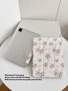 1pc Pink Bow Flower Bouquet, 3+Y Fold Protective Case, 2-In-1 TPU+PC With Foldable Stand, Lightweight Acrylic Shell, Suitable For IPad 7/8/9, IPad Air 5/4/3 9th Gen 10.2, IPad Pro 11 Full Coverage, IPad Mini 7 New Air 6/IPad 10th Gen, IPad Air 11 (M3)/IPad 11 (A16 2025) - Multicolor - View 5