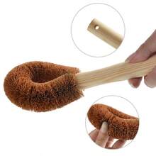 Kitchen Cleaning Brush Natural Bamboo Handle And Sisal Bristles Scrub Brush For Dish Cast Iron Skillet Pots Pans Pot Brush - màu nâu - Xem 4