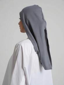 1件装女士多功能经典纯色头巾/头巾，可调节头巾式，柔软舒适的粘胶面料，适合日常佩戴、运动、瑜伽等场合。 - 深灰色 - 查看 4