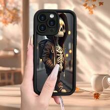 [Teléfono] Diseño Skull Boy, popular teléfono móvil con patrón de escalera mate y agarre cómodo, compatible con los modelos 16/16 Pro/16 Plus/16 Pro Max/15/15 Plus/15 Pro/15 Pro Max/14/14 Plus/14 Pro/14 Pro Max/13/13 Mini/13 Pro/13 Pro Max/12/12 Mini/11 Plus/Pro/8/SE/XS/Xs/7 Plus/8 Plus. Ideal para amigos, parejas y familiares. - Negro - Ver 5