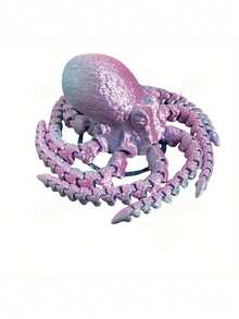 3D Printed Flexible Octopus, Laser Octopus Colorful Soft Creature, Freely Movable Joints, Creative Toy That Can Be Freely Shaped, Christmas New Year Character Gift, Desktop Decor Aquarium Landscape (Random Eyes) - Purple - View 11