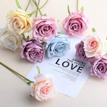 10pcs Artificial Black And White Roses Bouquet, Plastic Gothic Fake Flowers For Wedding, Halloween Decor Realistic Rose Stem For Home Office Display