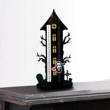 1 Stück Halloween Countdown Kalender, Hausförmig mit Fledermäusen, gruselige Dekoration für Halloween Zuhause, Outdoor, Party, unheimlich, gruselig, gespenstisch, dunkel, Trick or Treat