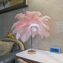 1pc USB Powered Feather Shaped Desk Lamp With Adjustable 3-Color LED Light. Can Be Used As DIY Decorative Lamp, Suitable For Bedside, Desk, Dining Room Lighting, Small Night Light, Romantic Wedding Atmosphere Lighting. European Style. Suitable For Bedroom, Living Room, Office Home Decor. Wedding Lighting. Valentine's Day Gift. - USB Powered - View 6