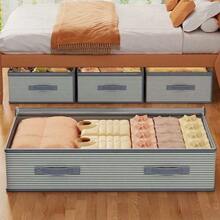 大容量可折叠床下收纳袋，防水防尘季节性衣物和毛毯收纳袋，配有大型 PVC 观察窗和加固手柄，方便查看和携带，条纹图案波西米亚风格，可清洗和重复使用，适用于宿舍收纳、衣柜收纳、床下收纳、万圣节物品收纳、圣诞节物品收纳和房间装饰。 - 彩色 - 查看 3