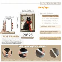 1 buc., Tablou pe pânză, Decor de perete înrămat, Pictură decorativă vintage cu pisică neagră de Crăciun, Artă rustică de iarnă, Decor de perete de Crăciun, Pisică retro, Artă academică de Crăciun, Cadou de Crăciun pentru iubitorii de pisici, Decor de perete minimalist, Artă modernă, Decor contemporan pentru casă, Decor de perete pentru sufragerie, Artă la modă, Decor de cameră - Multicolor - Vizualizare 15