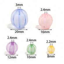 10/30/100pcs Acrylic Pumpkin Beads, DIY Craft Jewelry Making, Halloween Decor Materials, Candy Colors, 8-20mm - Random Color Mixing - View 8