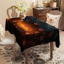 1/20 szt. obrusów z motywem Halloween, obrus z motywem dyni w stylu Horror, trwały, prostokątny obrus z poliestru, antypoślizgowy, do kuchni rodzinnych, na balkony i tarasy, dekoracja na imprezę Halloween - Wielokolorowe - Zobacz 13