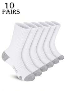 3 par basketstrumpor för män, knähöga halkfria strumpor för basket, cykling, träning, vita, höststrumpor