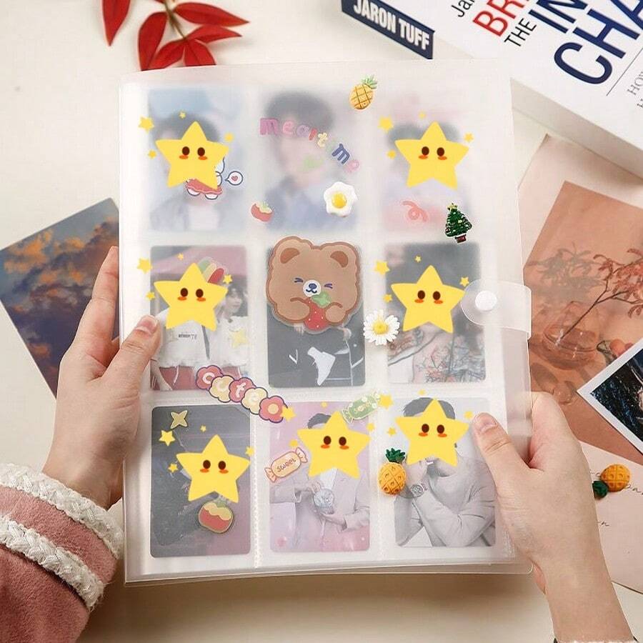 288 槽透明大容量卡片相册，3 英寸迷你相册，9 格展示，毕业礼物，家居装饰，耐用存储整理器，相册 | 矩形相册 | 透明结构 - 彩色 - 查看 1