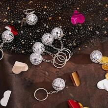 42pcs -14 Sets Disco Ball Keychain Gift Bag With Thank You Cards, For Carnival Birthday Celebrations, 1970s Party Favorites Key Chain, For Christmas Halloween Graduation Thanksgiving Wedding Party Favors, Party Supplies - 銀色 - 查看 4