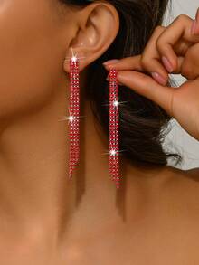 Women's Wedding Jewelry Fully Rhinestone Earrings, Suitable For Daily, Evening Party Wear - Multicolored Earrings - View 17