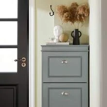 SoBuy 3 Flip-Drawers Shoe Cabinet Shoe Rack Shoe Storage Cupboard Organizer Blue W53 X D24 X H118cm FSR94-B - 灰色 - 查看 5