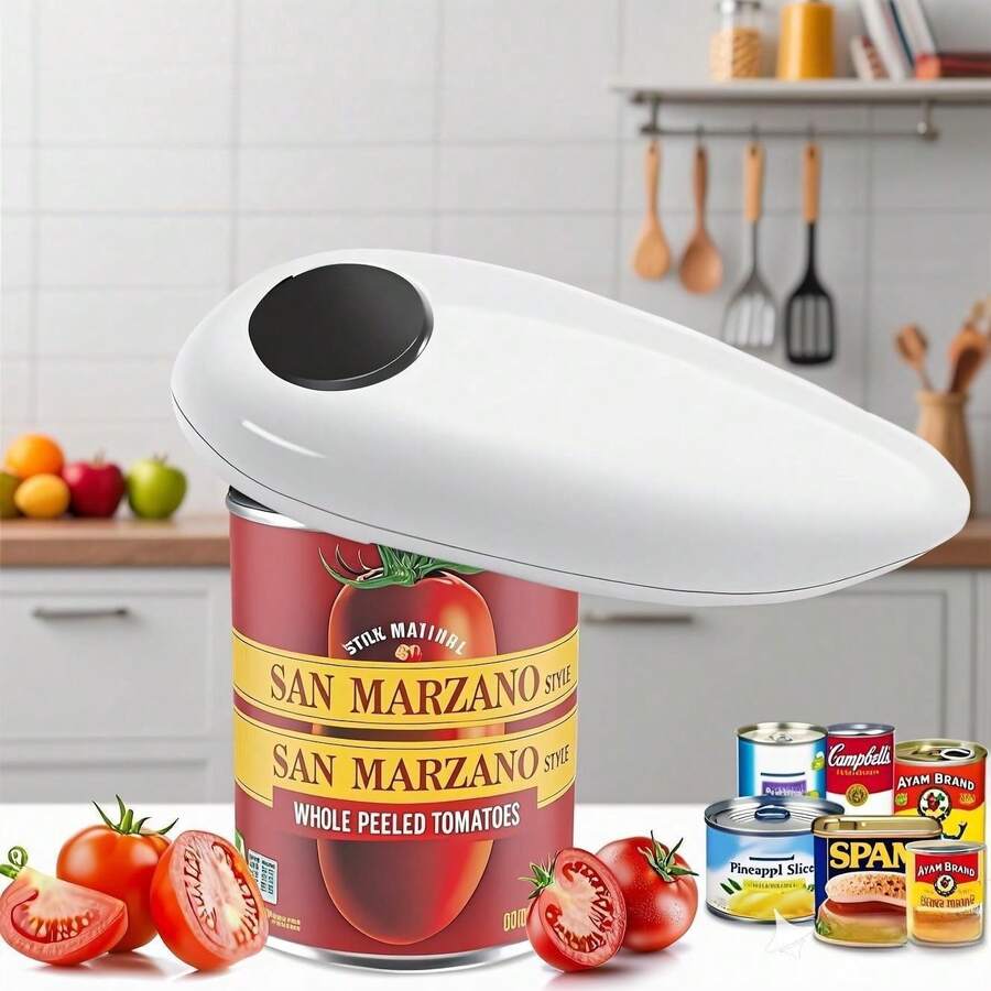 One Touch Electric Can Opener - Automatic Can Openers With Smooth Edge, Free Handheld Electric Can Opener For Kitchen