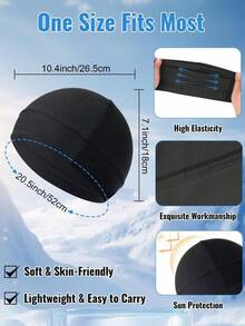Unisex Plain Color Casual Multifunctional Skull Caps, Gifts Girlfriend, Black Summer Sportive Beanie Fitted Hat Modern Cap Men & Women, Stretchy Helmet Liner Hat, Biking Accessory Back To School, Vacation Accessories, Winter - 灰色 - 查看 9