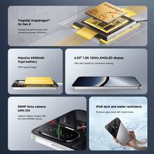 Xiaomi POCO F7 Global Version Smartphone NFC Flagship Snapdragon® 8s Gen 4 Flagship TSMC 4nm Process Massive 6500mAh (Typ) Battery 90W HyperCharge Up To 22.5W Reverse Charging 6.83"1.5K 120Hz AMOLED Display 50MP Camera With OIS​ IP68 Dust And Water Resistance​ LPDDR5X + UFS 4.1 In-Screen Fingerprint SensorAI Face Unlock Supports 5G Powered By Xiaomi HyperOS 2 X-Axis Linear Vibration Motor - Silver - View 3