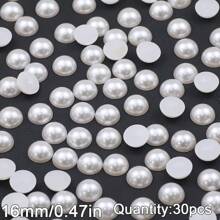2 mm à 16 mm Perles rondes en ABS beige et blanc, cabochons de perles à moitié plats à moitié ronds, convenant pour la fabrication de bijoux DIY, l'artisanat, les accessoires, les vêtements, les chaussures, les sacs, la décoration des ongles et l'artisanat