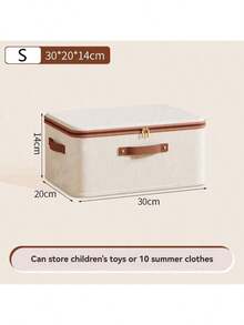 1PC Tianshan Linen Zipper Box Quilt Storage Box, Household Fabric Storage Box Large Storage Box Bedroom Zipper Storage Box Clothes Storage Box With Lid - Beige - View 9