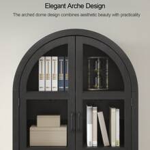 Wine Bar Cabinet, 71" Tall Arched Storage Cabinets With Door, Liquor Bar Cabinet, Whiskey Station With Wine Rack & Glass Holder,  Liquor Cabinet For Home