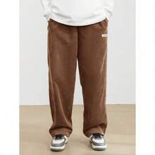Men's Solid Color Casual Everyday Trousers Men's Streetwear Pants, Boy Friend Gifts, Back To School - 鏽棕色 - 查看 4