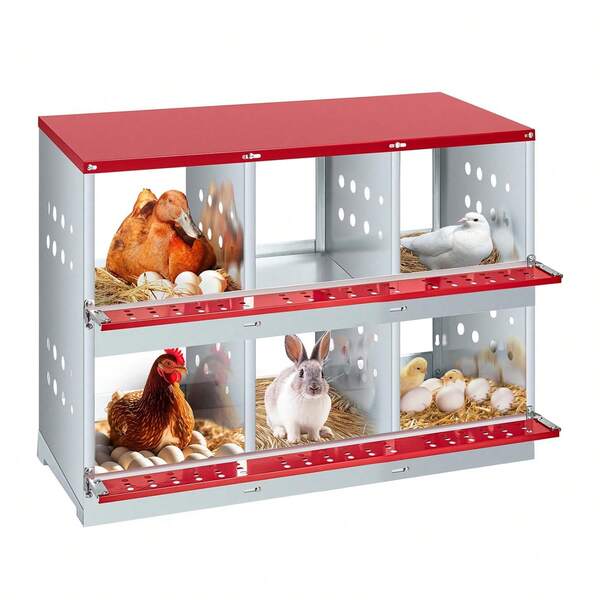 Pondoir, pondoirs à poules, pondoir à 3 ou 6 trous pour poules avec ramassage facile des œufs, pondoir à cage pour poules