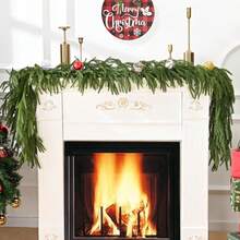 6 pies de guirnalda de pino de Norfolk para Navidad, guirnalda de pinos densos y realistas, guirnalda de follaje artificial de pino y ciprés para decoración navideña del hogar, chimenea, mesa, jardín y exterior