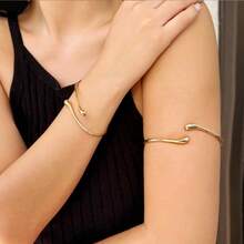 Personalized Opening Adjustable High-End Design Arm Ring Bracelet, Plain Circle Water Droplet Arm Bracelet, Women's Jewelry - Vàng - Xem 6