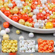 200/400/600pcs Assorted Colorful Plastic Rainbow Pony Beads, Loose Perforated Beads For Jewelry Making DIY Accessories, Bracelet Necklace Handmade Craft Supplies - Mixed Large Hole Beads [FZ237] - View 12