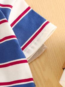 Baby Summer Striped Short Sleeve T-Shirt, Highly Elastic Soft Breathable Lightweight Tee, Cotton