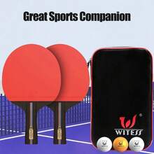 Long Handle Table Tennis Racket Set - With Storage Bag And 3 Ping Pong Balls, Portable Table Tennis Racket Set, Premium Table Tennis Player Set For Indoor And Outdoor Play - 2 Long-handled Rackets With 3 Balls and Storage Bag - View 9