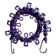 Tendedero de viaje portátil con 12 clips, cuerda de secado de ropa retráctil de plástico antideslizante para el hogar, viajes y colgar al aire libre. - Blanco - Ver 7