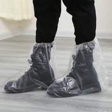 زوج واحد من أغطية الأحذية/الأحذية البلاستيكية القابلة للتخلص منها، أغطية أحذية مقاومة للماء للأيام الممطرة، واقيات أحذية خارجية مانعة للانزلاق، مناسبة للجنسين