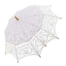 BABEYOND Lace Umbrella Parasol Vintage Wedding Bridal Umbrella For Decoration Photo Lady Costume Tea Party - White - View 7