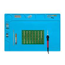 1 件耐热绝缘硅胶焊接垫、电子维修工作站垫、手机防静电垫、电子爱好者必备工具、枪式烙铁、工作台、手机、笔记本电脑、平板电脑、个人电脑、相机维修工具